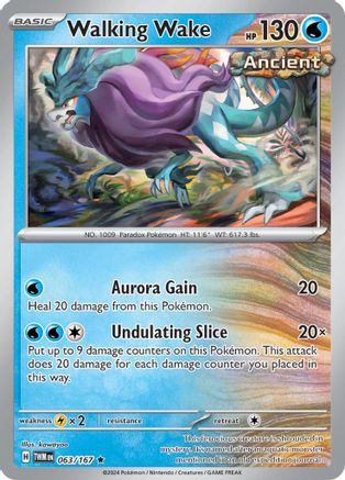 Walking Wake (063/167) [SV06 Twilight Masquerade] Reverse Holofoil - Rare