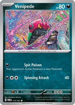 Venipede (115/167) [SV06 Twilight Masquerade] Reverse Holofoil - Common