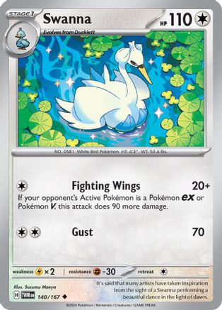 Swanna (140/167) [SV06 Twilight Masquerade] Reverse Holofoil - Uncommon