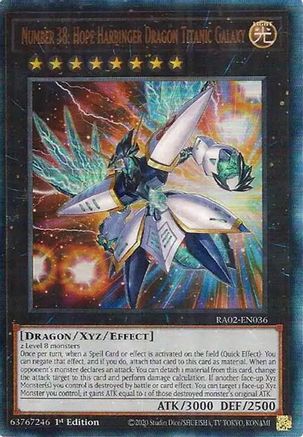 Number 38: Hope Harbinger Dragon Titanic Galaxy (Prismatic Ultimate Rare) (RA02-EN036) - 25th Anniversary Rarity Collection II 1st Edition