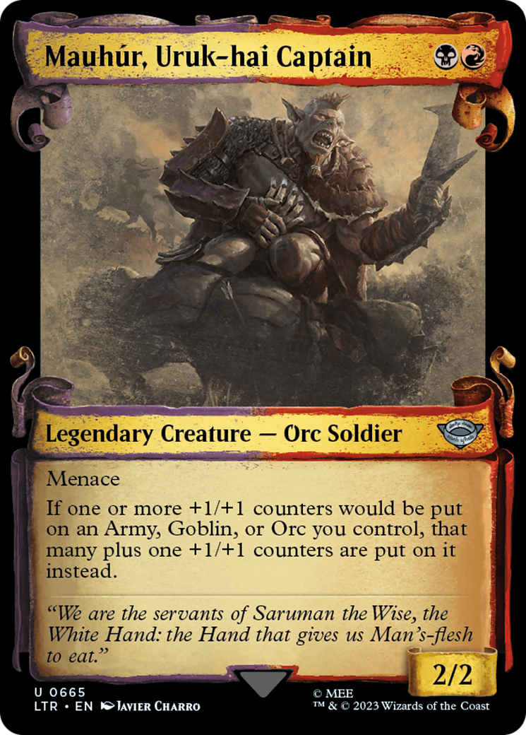 Mauhur, Uruk-hai Captain (Showcase Scrolls) (LTR-665) [The Lord of the Rings: Tales of Middle-earth] Foil