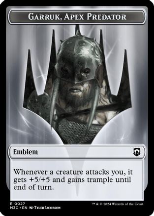 Emblem - Garruk, Apex Predator // Saproling Double-Sided Token (M3C-27 // 21) [Commander: Modern Horizons 3]