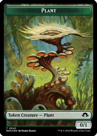 Plant (Ripple Foil) // Zombie  Double-Sided Token (MH3-42 // 21) [Modern Horizons 3] Foil