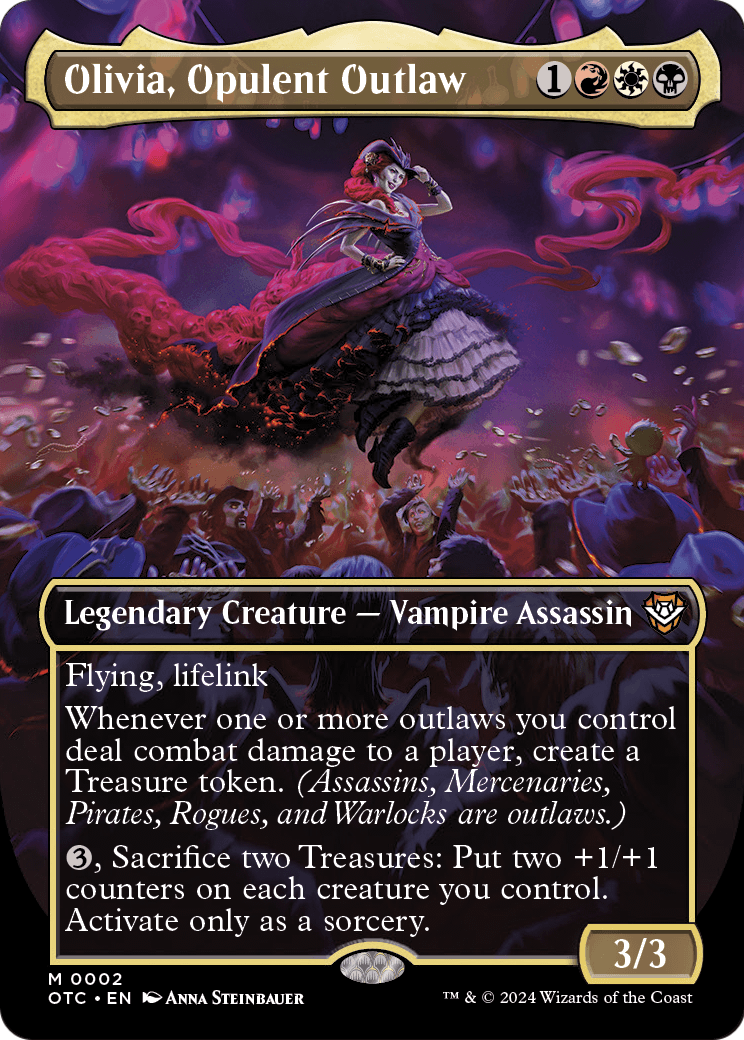 Olivia, Opulent Outlaw (Borderless) (OTC-002) [Outlaws of Thunder Junction Commander] Foil