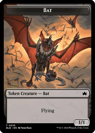 Bat // Warren Warleader Double-Sided Token (BLB-10 // 5) [Bloomburrow] Foil
