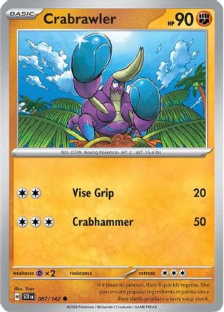 Crabrawler (087/142) [SV07 Stellar Crown] Reverse Holofoil - Common