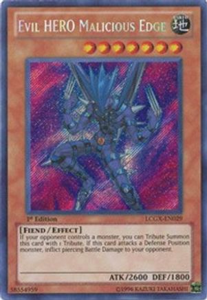 Evil HERO Malicious Edge (Secret Rare) (LCGX-EN029) - Legendary Collection 2 Unlimited