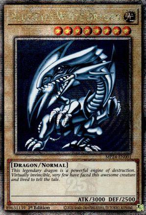 Blue-Eyes White Dragon (Quarter Century Secret Rare) (MP24-EN001) - 25th Anniversary Tin: Dueling Mirrors 1st Edition