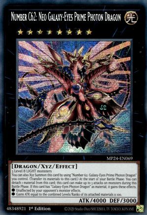 Number C62: Neo Galaxy-Eyes Prime Photon Dragon (Prismatic Secret Rare) (MP24-EN069) - 25th Anniversary Tin: Dueling Mirrors 1st Edition