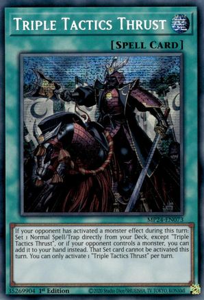 Triple Tactics Thrust (Prismatic Secret Rare) (MP24-EN073) - 25th Anniversary Tin: Dueling Mirrors 1st Edition