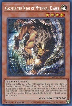Gazelle the King of Mythical Claws (Prismatic Secret Rare) (MP24-EN091) - 25th Anniversary Tin: Dueling Mirrors 1st Edition