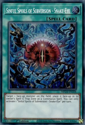 Sinful Spoils of Subversion - Snake-Eye (Prismatic Secret Rare) (MP24-EN104) - 25th Anniversary Tin: Dueling Mirrors 1st Edition