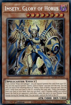 Imsety, Glory of Horus (Prismatic Secret Rare) (MP24-EN114) - 25th Anniversary Tin: Dueling Mirrors 1st Edition