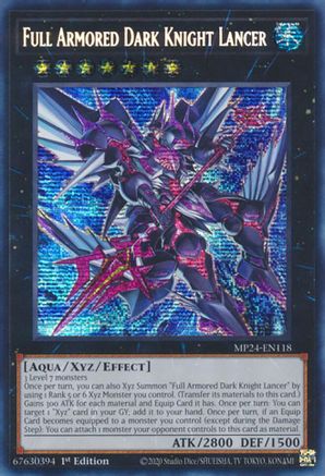 Full Armored Dark Knight Lancer (Prismatic Secret Rare) (MP24-EN118) - 25th Anniversary Tin: Dueling Mirrors 1st Edition