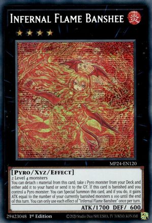 Infernal Flame Banshee (Prismatic Secret Rare) (MP24-EN120) - 25th Anniversary Tin: Dueling Mirrors 1st Edition