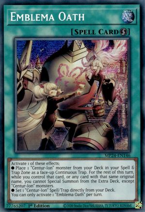 Emblema Oath (Prismatic Secret Rare) (MP24-EN146) - 25th Anniversary Tin: Dueling Mirrors 1st Edition