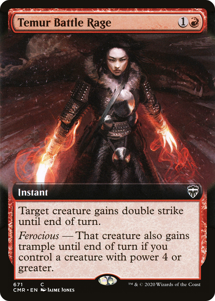 Temur Battle Rage (Extended Art) (CMR-671) [Commander Legends] Foil