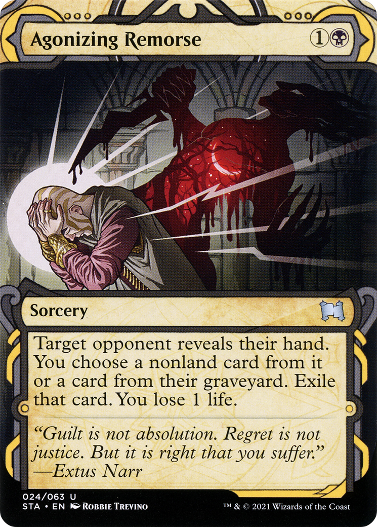 Agonizing Remorse (STA-024) (Showcase) (Borderless) [Strixhaven Mystical Archive]