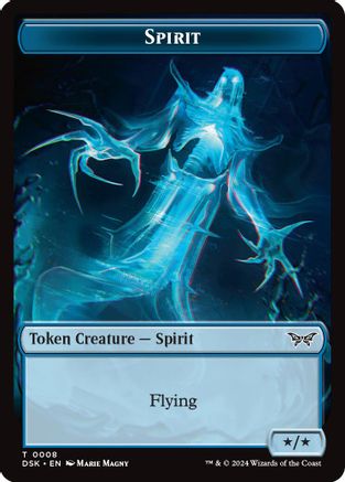 Spirit (0008) // Manifest Double-Sided Token (DSK-8 // 18) [Duskmourn: House of Horror]