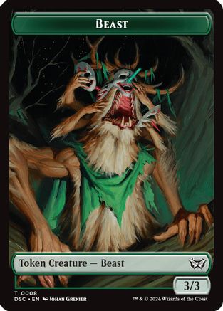 Beast // Scarecrow Double-Sided Token (DSC-8 // 23) [Commander: Duskmourn: House of Horror]