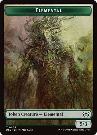 Elemental // Bird Double-Sided Token (DSC-9 // 5) [Commander: Duskmourn: House of Horror]