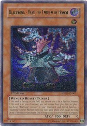Blackwing - Vayu the Emblem of Honor (Ultimate Rare) (ANPR-EN005) - Ancient Prophecy 1st Edition