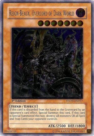 Reign-Beaux, Overlord of Dark World (Ultimate Rare) (STON-EN017) - Strike of Neos 1st Edition