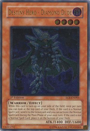 Destiny Hero - Diamond Dude (Ultimate Rare) (EOJ-EN003) - Enemy of Justice 1st Edition