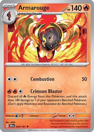 Armarouge (034/191) [SV08 Surging Sparks] Reverse Holofoil - Uncommon