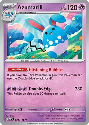 Azumarill (074/191) [SV08 Surging Sparks] Reverse Holofoil - Uncommon