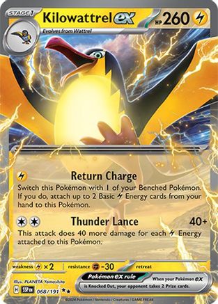 Kilowattrel ex (068/191) [SV08 Surging Sparks] Holofoil - Double Rare