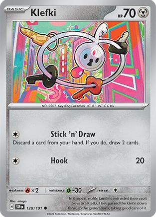 Klefki (128/191) [SV08 Surging Sparks] Reverse Holofoil - Common
