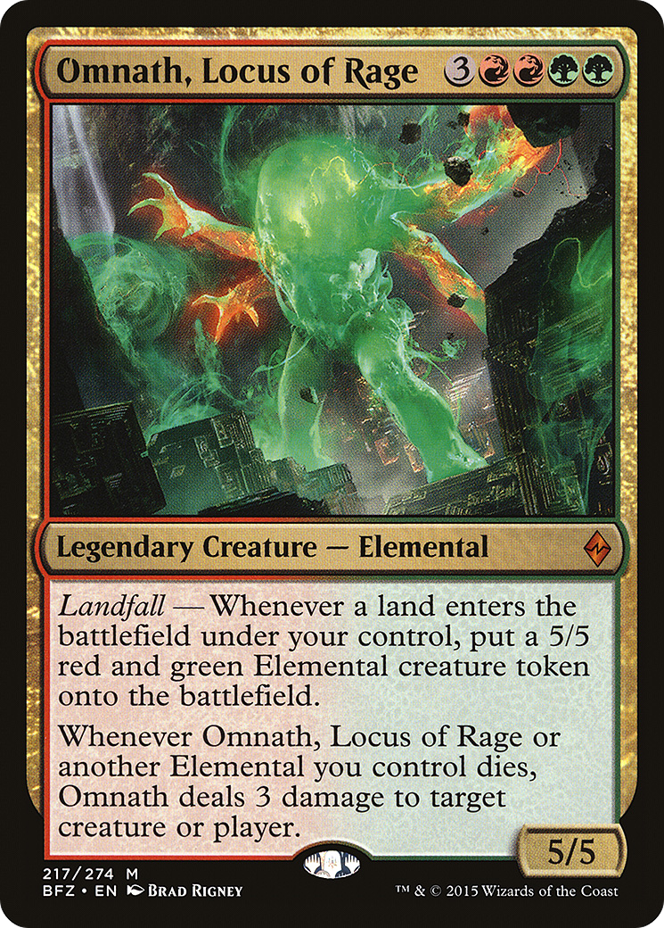 Omnath, Locus of Rage (BFZ-217) [Battle for Zendikar] Foil