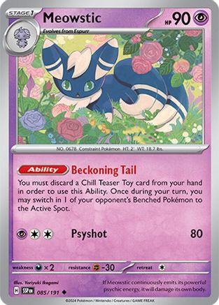 Meowstic (085/191) [SV08 Surging Sparks] Reverse Holofoil - Uncommon