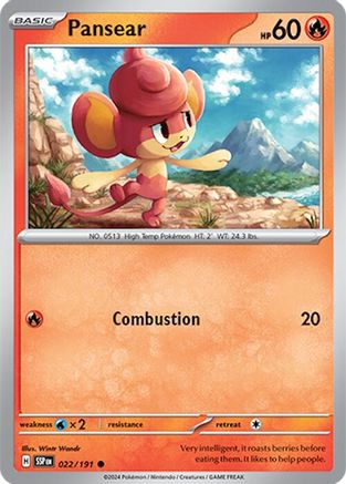Pansear (022/191) [SV08 Surging Sparks] Reverse Holofoil - Common