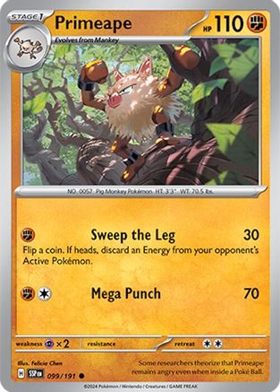 Primeape (099/191) [SV08 Surging Sparks] Reverse Holofoil - Common