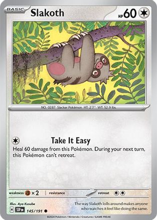 Slakoth (145/191) [SV08 Surging Sparks] Reverse Holofoil - Common