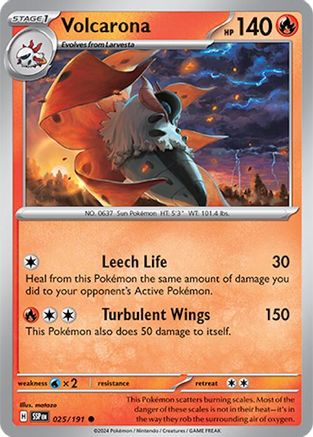 Volcarona (025/191) [SV08 Surging Sparks] Reverse Holofoil - Common