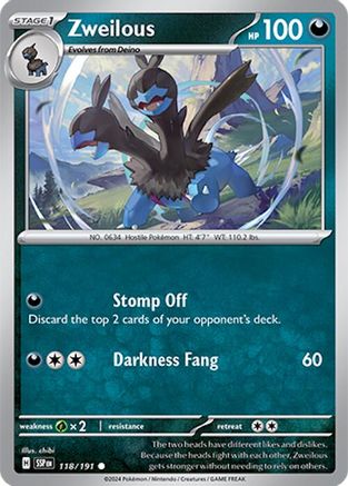 Zweilous (118/191) [SV08 Surging Sparks] Reverse Holofoil - Common