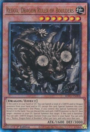Redox, Dragon Ruler of Boulders (Prismatic Ultimate Rare) (RA03-EN008) - Quarter Century Bonanza 1st Edition