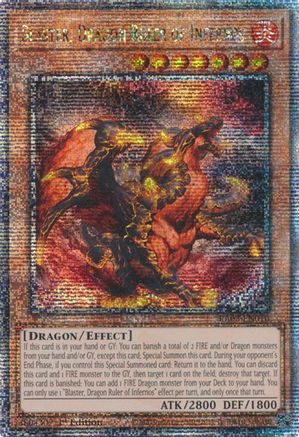 Blaster, Dragon Ruler of Infernos (Quarter Century Secret Rare) (RA03-EN010) - Quarter Century Bonanza 1st Edition