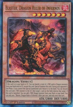 Blaster, Dragon Ruler of Infernos (Prismatic Ultimate Rare) (RA03-EN010) - Quarter Century Bonanza 1st Edition
