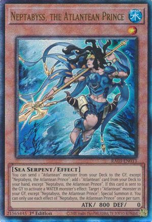 Neptabyss, the Atlantean Prince (Prismatic Ultimate Rare) (RA03-EN013) - Quarter Century Bonanza 1st Edition