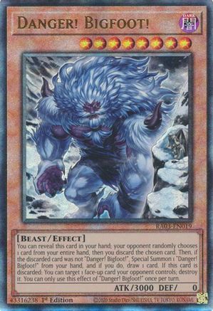 Danger! Bigfoot! (Alternate Art) (Prismatic Ultimate Rare) (RA03-EN019) - Quarter Century Bonanza 1st Edition