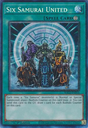 Six Samurai United (Prismatic Collector's Rare) (RA03-EN054) - Quarter Century Bonanza 1st Edition