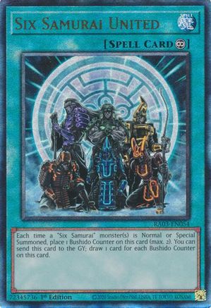 Six Samurai United (Prismatic Ultimate Rare) (RA03-EN054) - Quarter Century Bonanza 1st Edition