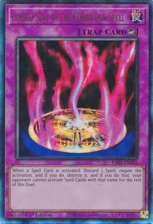Cursed Seal of the Forbidden Spell (Prismatic Ultimate Rare) (RA03-EN076) - Quarter Century Bonanza 1st Edition