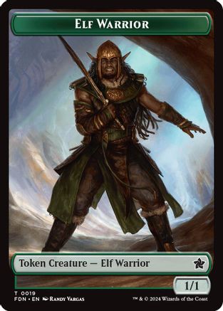 Elf Warrior // Raccoon Doubled-Sided Token (FDN-19 // 20) [Foundations]