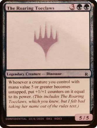 The Roaring Toeclaws [Un-Known Event Playtest Cards]