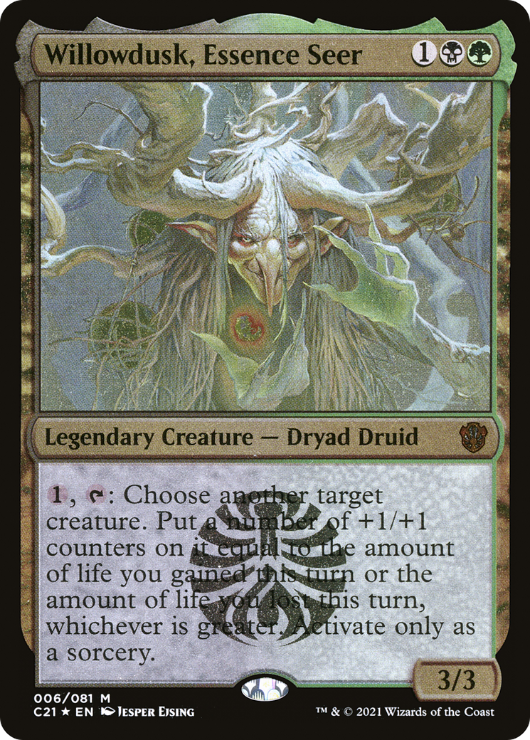 Willowdusk, Essence Seer (Display Commander) - Thick Stock (C21-006) [Commander 2021 Display Commanders] Foil